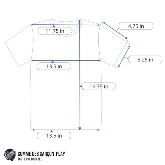 COMME DES GARÇONS PLAY KIDS BIG HEART LOGO TEE IN WHITE UNISEX CHILDREN’S SIZE 4 - Picture 11 of 13